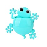 Toothbrush and toothpaste holder, frog, light blue color
